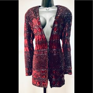 Vintage Sequin and Velvet Evening Blazer/Jacket